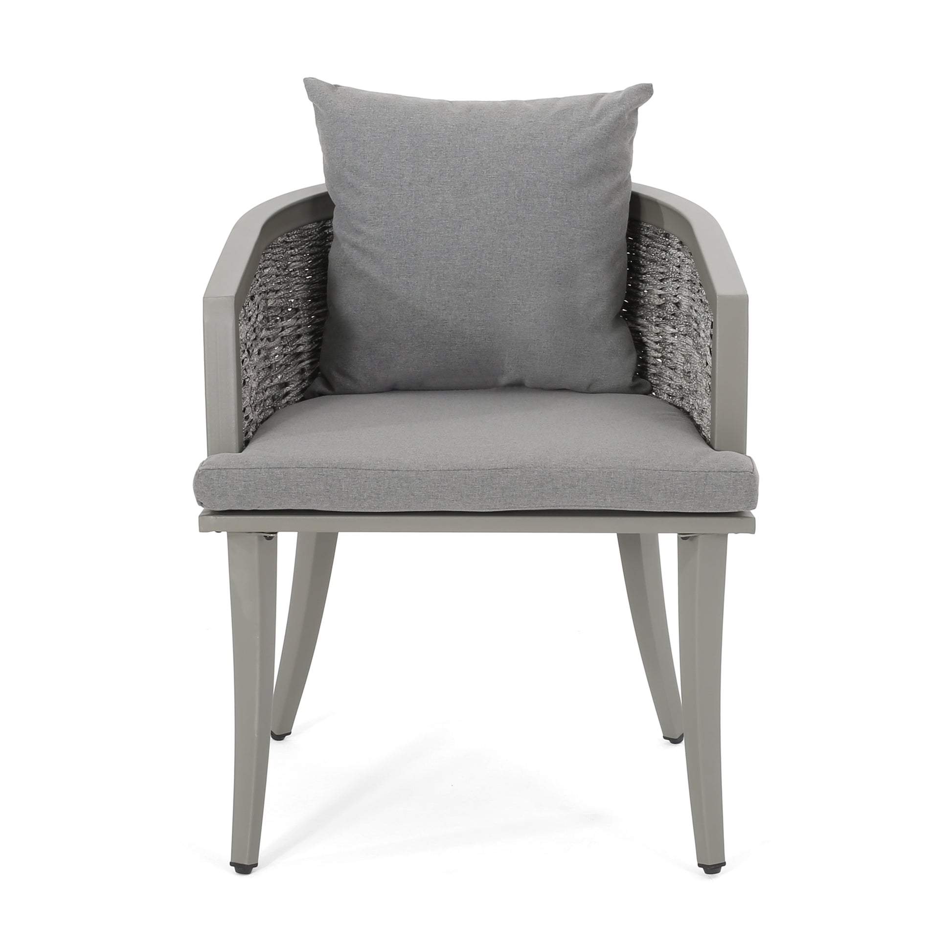 Pebble Chair Grey Pe Rattan Iron Waterproof Fabric