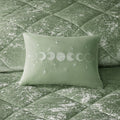 4 Pcs Velvet Comforter Set With Throw Pillow Full Queen Full Green Polyester