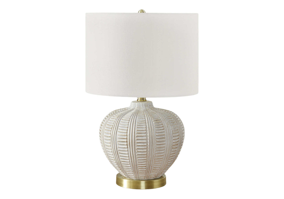 Lighting, 21"H, Table Lamp, Ivory Cream Shade, Cream Resin, Transitional Cream Polyresin