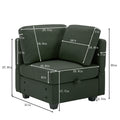 Adjustable Arms And Backs Modern U Shape Linen Couch Modular Sectional Sofa Couch With Storage Seat, Large Convertible Sofa With Reversible Chaise For Living Room Apartment Office, Green Green Polyester 4 Seat