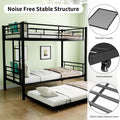 Heavy Duty Sturdy Meta Twin Over Twin Bunk Bed L Noise Reduced Safety Guardrail No Box Spring Needed,Black Twin Black Metal