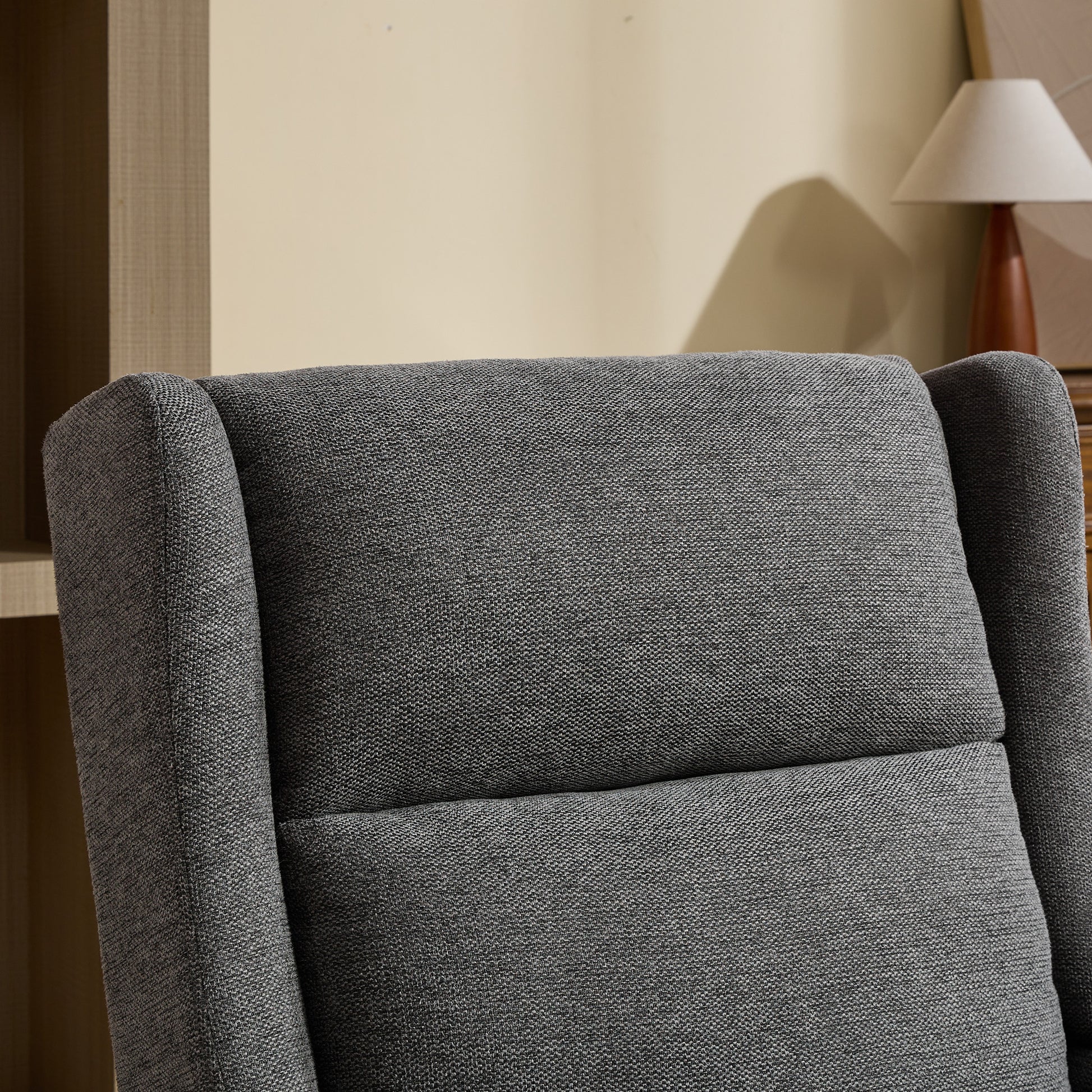 26.18" Wide Modern Accent Chair,Polyester Blend High Back Reading Chair ,Upholstered Armchair Club Chair,Single Sofa With Wood Legs For Living Room,Bedroom,Reading Room,Office,Charcoal Charcoal Foam