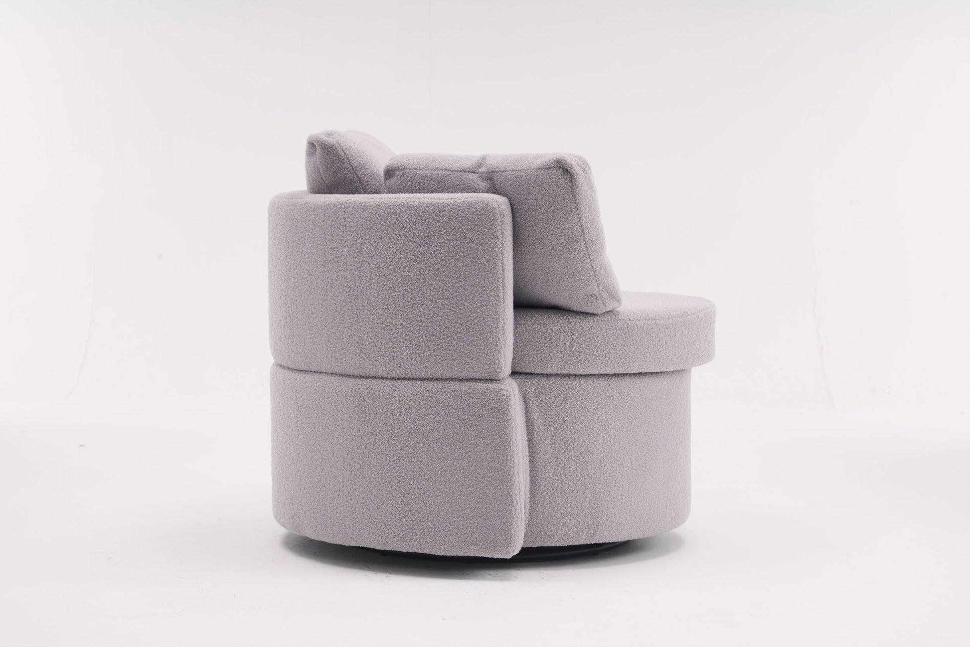 029 Teddy Fabric Swivel And Storage Chair With Back Cushion For Living Room,Light Gray Light Gray Primary Living Space Modern Foam Teddy