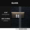 Frameless Sliding Shower Door 58 60 In. W X 76 In. H, Bathroom Sliding Door With 5 16