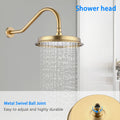 Brushed Gold Shower System With Handheld And 4 Body Sprays Brushed Gold Brass