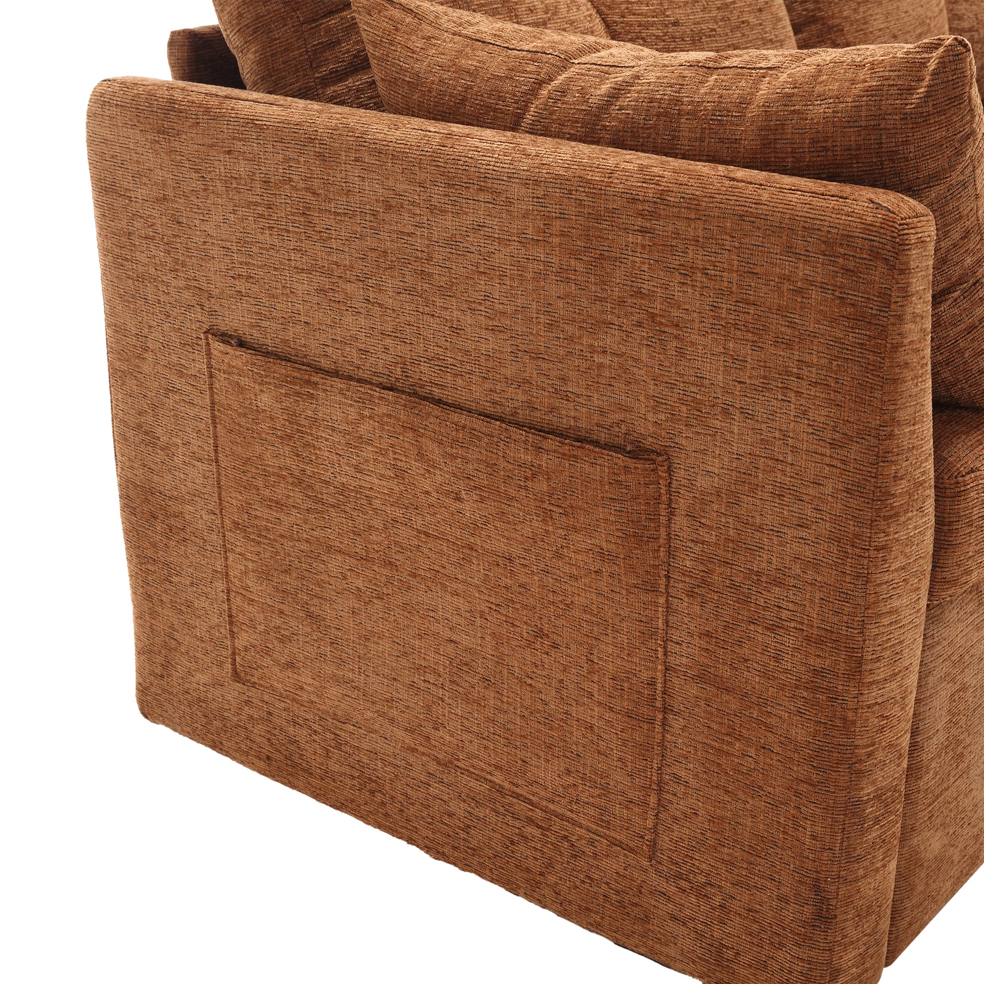 United We Win Furniture, Modular L Shaped Sofa, Modular Long Sofa With Reversible Chaise Lounge, Sofa Bed, Sleeper Sofa, Modular Sofa Combination With Storage Seats. Brown Chenille 3 Seat
