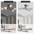 Modern Ceiling Lamp With Light Fixture 6*G9 Bulbs Included ,Modern Semi Flush Mount Light Fixture Crystal Chandelier For Dining Room, Bedroom, Living Room Matte Black Matte Gold Gold,Matte Black