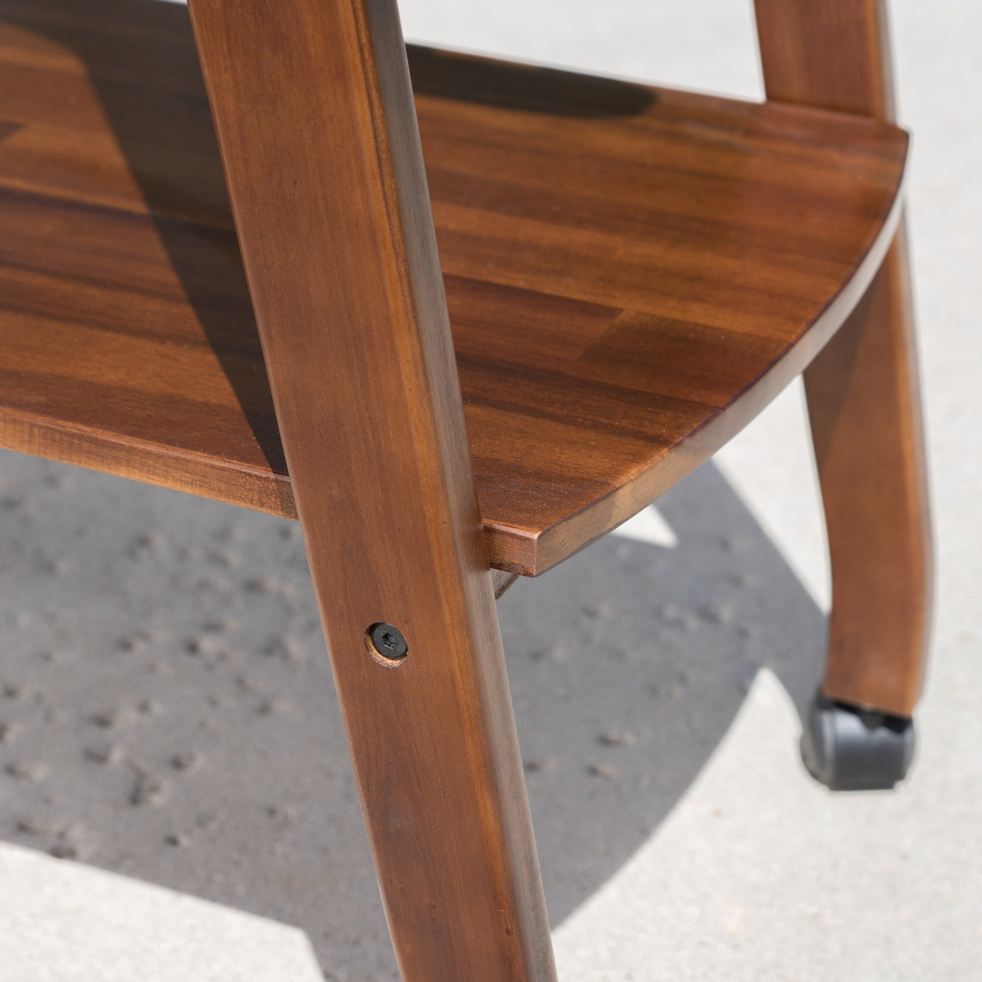 Bar Cart Mahogany Acacia Wood