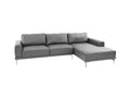 Left Facing Sofa, Right Facing Chaise Sectional Set Antique Grey Sleek Modern 2Pc Sectional W Pillows Antique Gray Faux Leather Primary Living Space Cushion Back Classic,Contemporary,Modern L Shaped Pine Metal 5 Seat