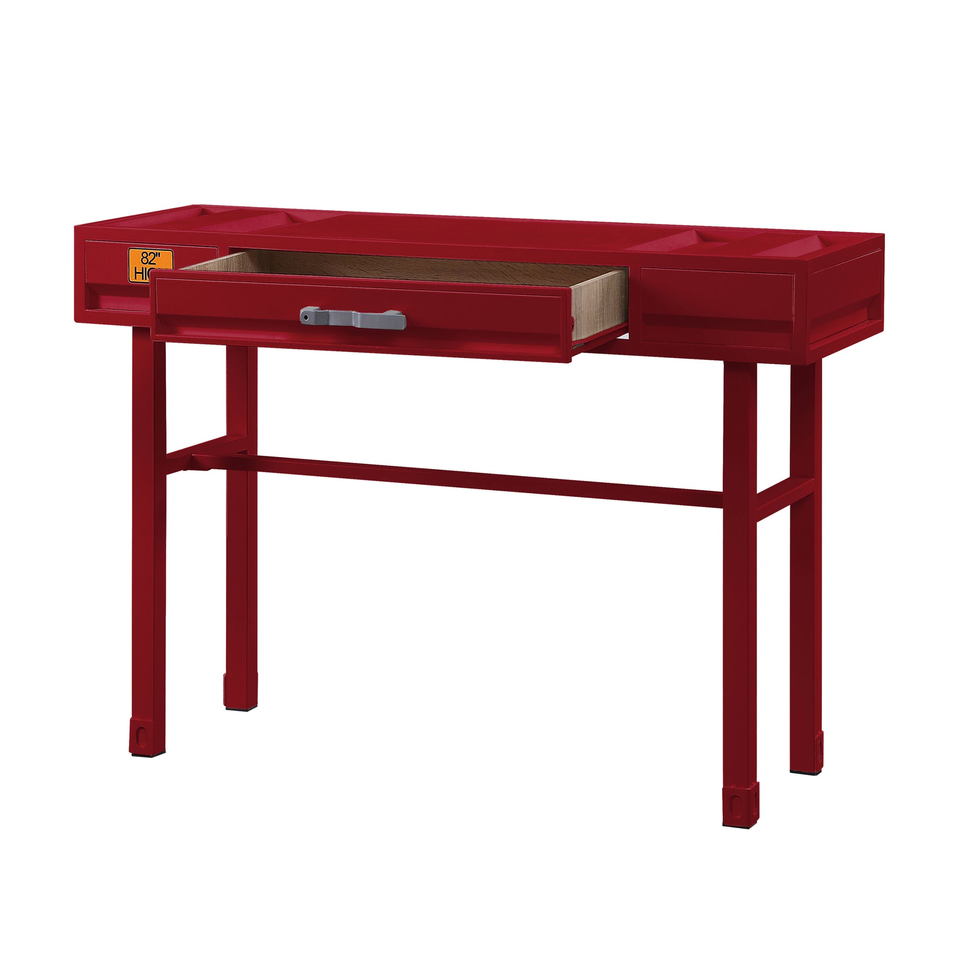 Red Vanity Desk With 1 Drawer Red 1 Drawer Bedroom Metal