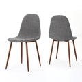 Dining Chair Light Grey Fabric