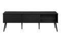 Tv Stand, 72 Inch, Media Entertainment Center, Storage Cabinet, Console, Storage Shelves, Bedroom, Living Room, Black Laminate, Contemporary, Modern Black 70 79 Inches Solid Wood Mdf