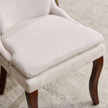 Modern Dining Chairs Set Of 2,Double Layer Cushioned Chenille Fabric Upholstered Accent Side Leisure Chairs With Mid Back And Curved Solid Wood Legs For Living Room Dining Room Beige Beige American Design Dining Chairs Rubberwood Set Of 2 Foam Chenille