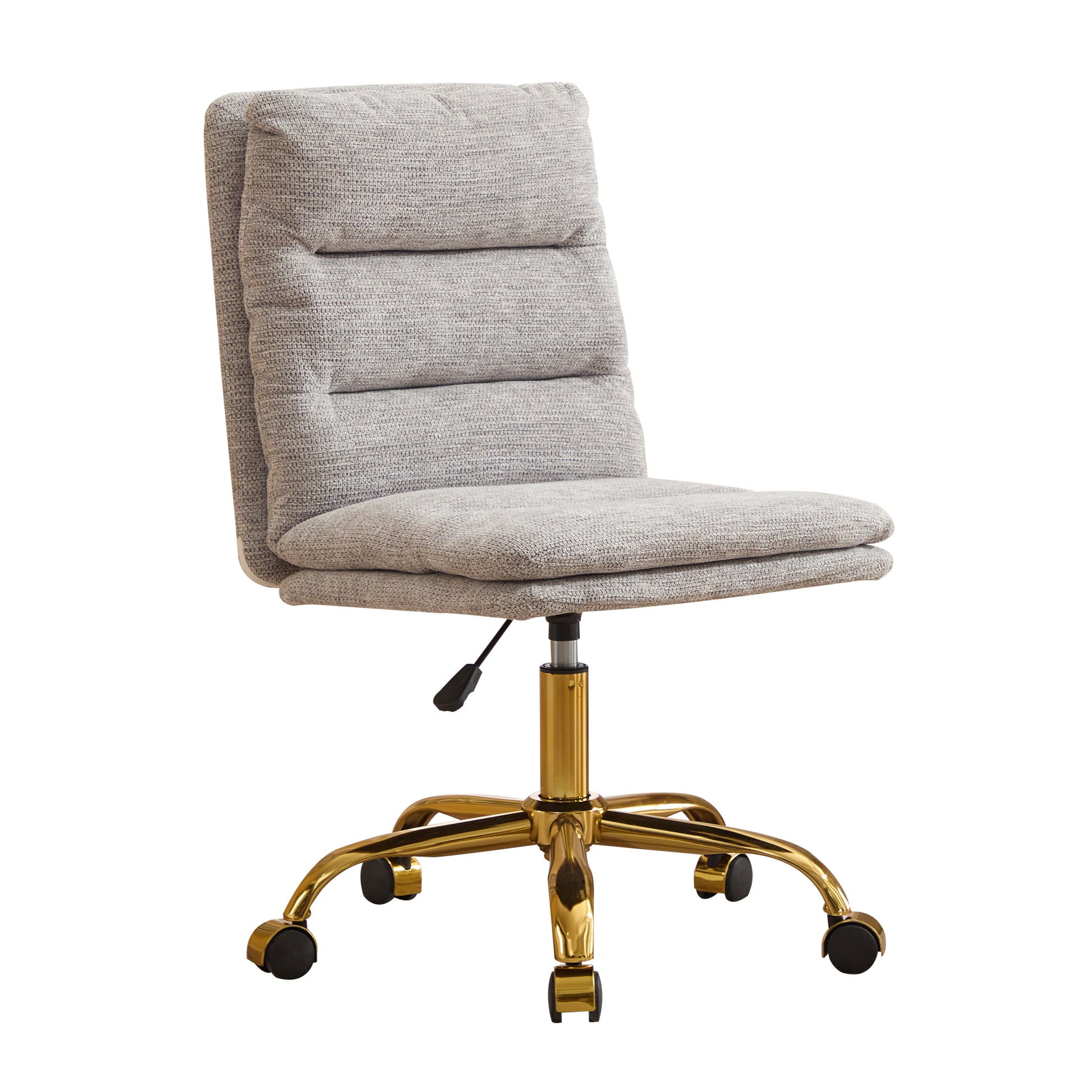 Yts Armless Office Chairs With Wheels And Fabric Cushions, Adjustable Vanity Chairs For Home Use, Open Workstations, Conference Halls, Welcome Areas, And Even Home Offices Grey Linen