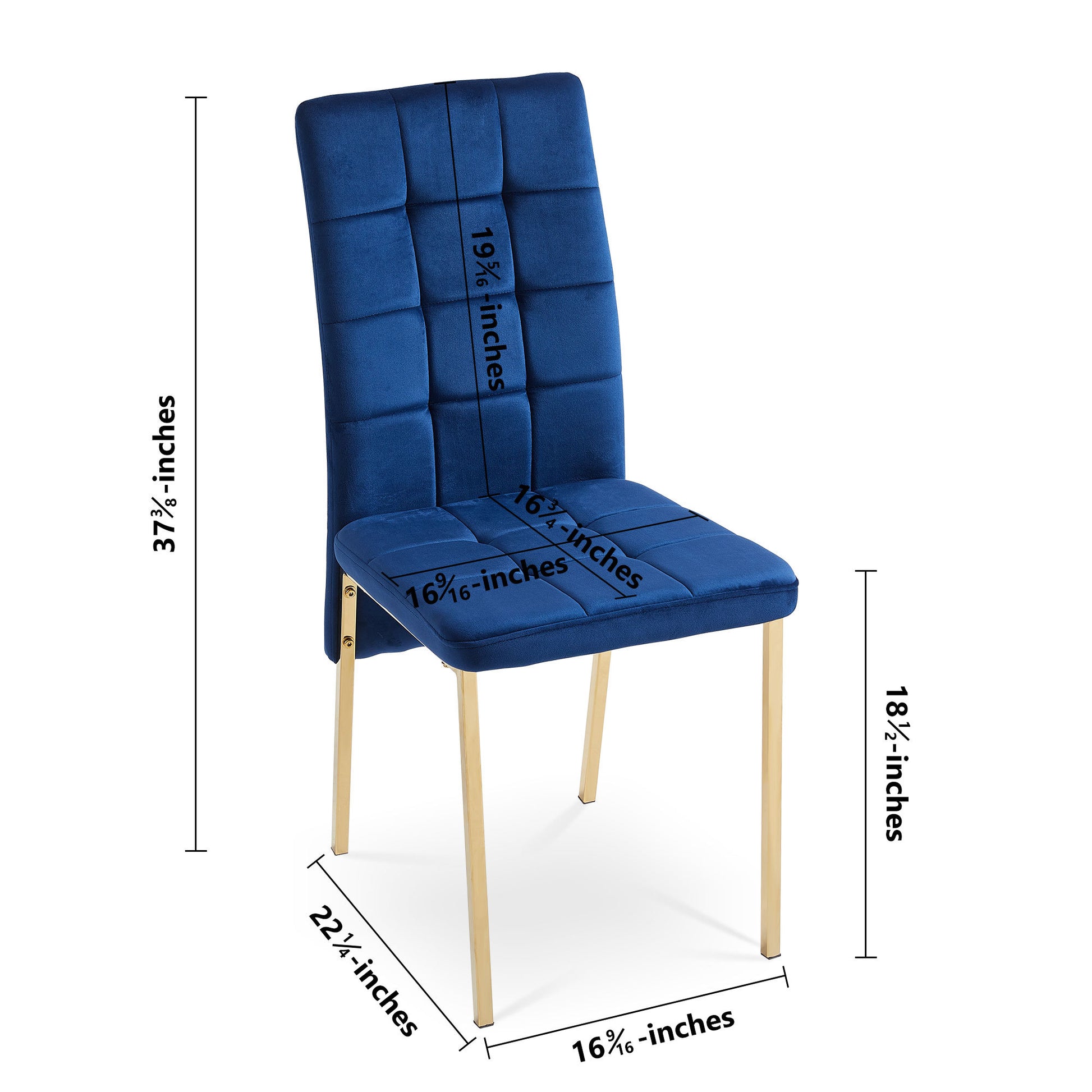 Blue Velvet High Back Nordic Dining Chair Modern
