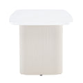 Cream Style Mdf White Dining Table.It Is A Furniture With A Warm And Soft Appearance, Suitable For Creating A Comfortable And Friendly Dining Environment, Suitable For Kitchens, Dining Rooms,Etc. White Mdf