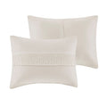 3 Piece Cotton Seersucker Duvet Cover Set King Ivory Cotton