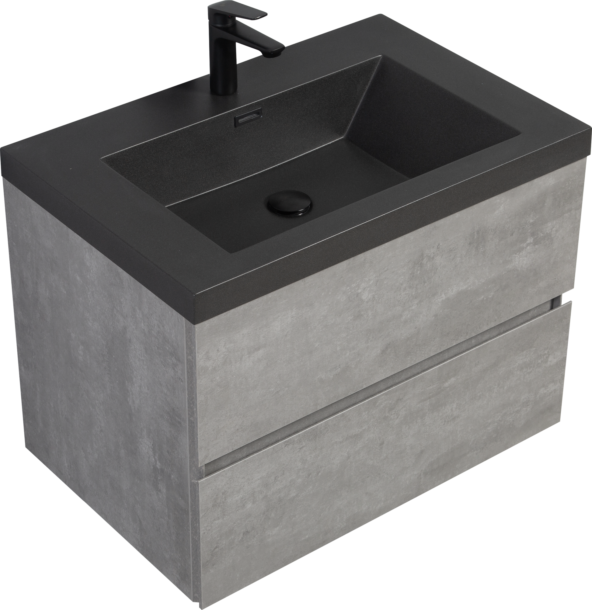 30" Floating Bathroom Vanity With Sink, Modern Wall Mounted Bathroom Storage Vanity Cabinet With Black Quartz Sand Top Basin And Soft Close Drawers, Grey 24V12 30Gr 2 Grey Bathroom Wall Mounted Wood