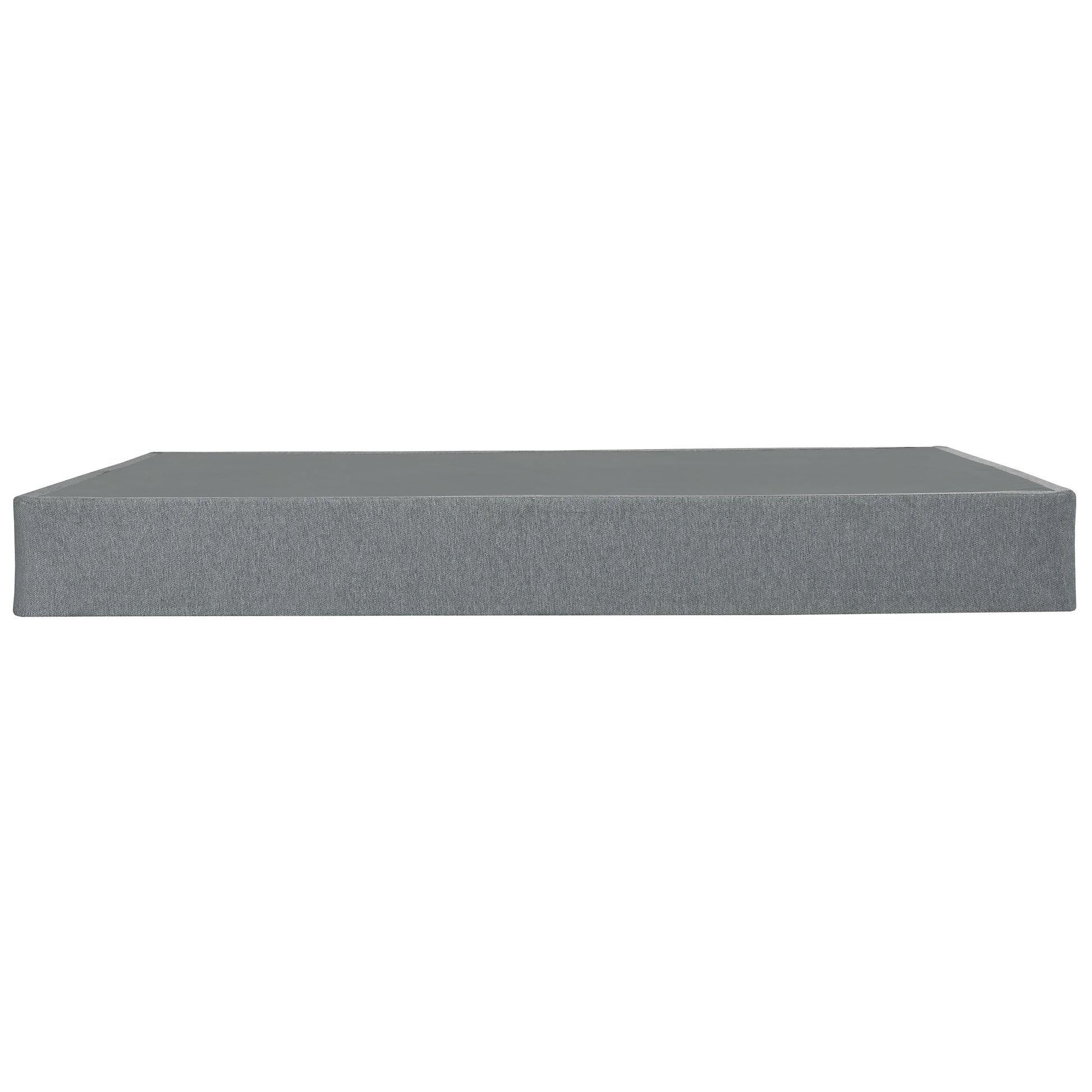 9 In. Full Size Foldable Metal Mattress Box Spring Foundation Bed Base, Modern Bedroom Furniture, Gray Gray Bedroom Contemporary Linen Steel Full