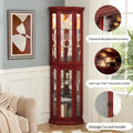 Corner Curio Cabinet Lighted Corner Display,