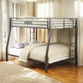 Limbra Sandy Black Finish Full Xl Queen Bunk Bed Black Metal
