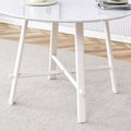 Table And Chair Set, Mdf Desktop, White Metal Table Legs, Stable And Beautiful, Suitable For Most Styles Of Home. Modern Simple Dining Table, Comfortable Seating. White Seats 4 Mdf