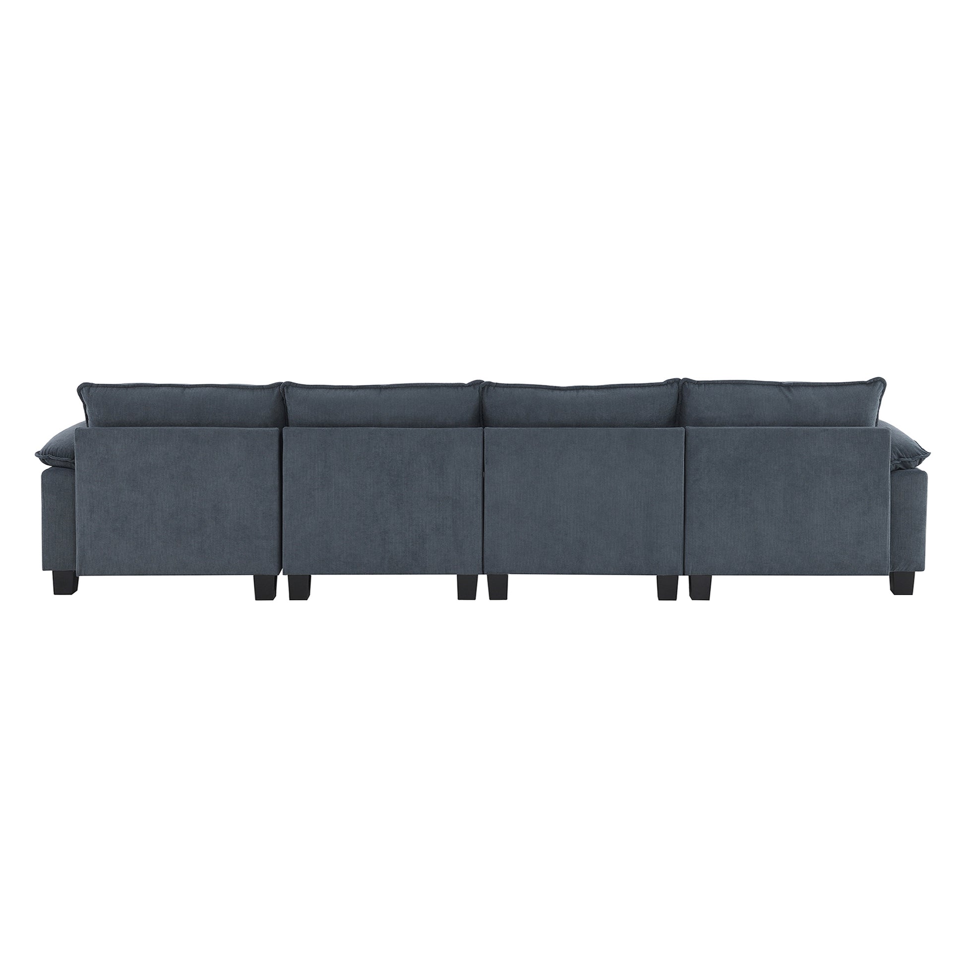 Wide Seat Corduroy Modular Sectional Sofa Bed,Sleeper Couch Set With Armrest Pillow,6 Seat Free Combination Sofa With Ottomans,Oversized Indoor Furniture For Living Room, 2 Colors Gray Corduroy 6