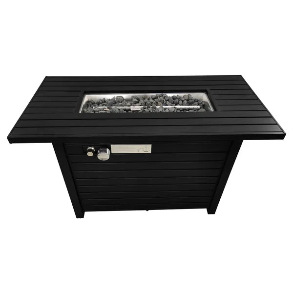 25" H X 42" W Steel Outdoor Fire Pit Table With Lid Black Garden & Outdoor Modern Foam Steel