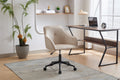 Velvet Office Desk Chair, Modern Home Desk Chair With Wheelsvanity Chairs For Living Room, Bedroom,Study Room Light Camel Foam Polyester Blend