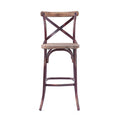 Antique Red And Antique Oak Bar Stool With Cross Back Oak Dining Room Vintage Bar Stools Fir Cross Back Wood Metal
