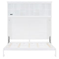 Queen Size Murphy Bed Wall Bed With Top Shelves & Usb,White Queen White Plywood