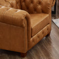 Kingston Waxy Pull Up Leather Chair Brown Down Filling Genuine Leather