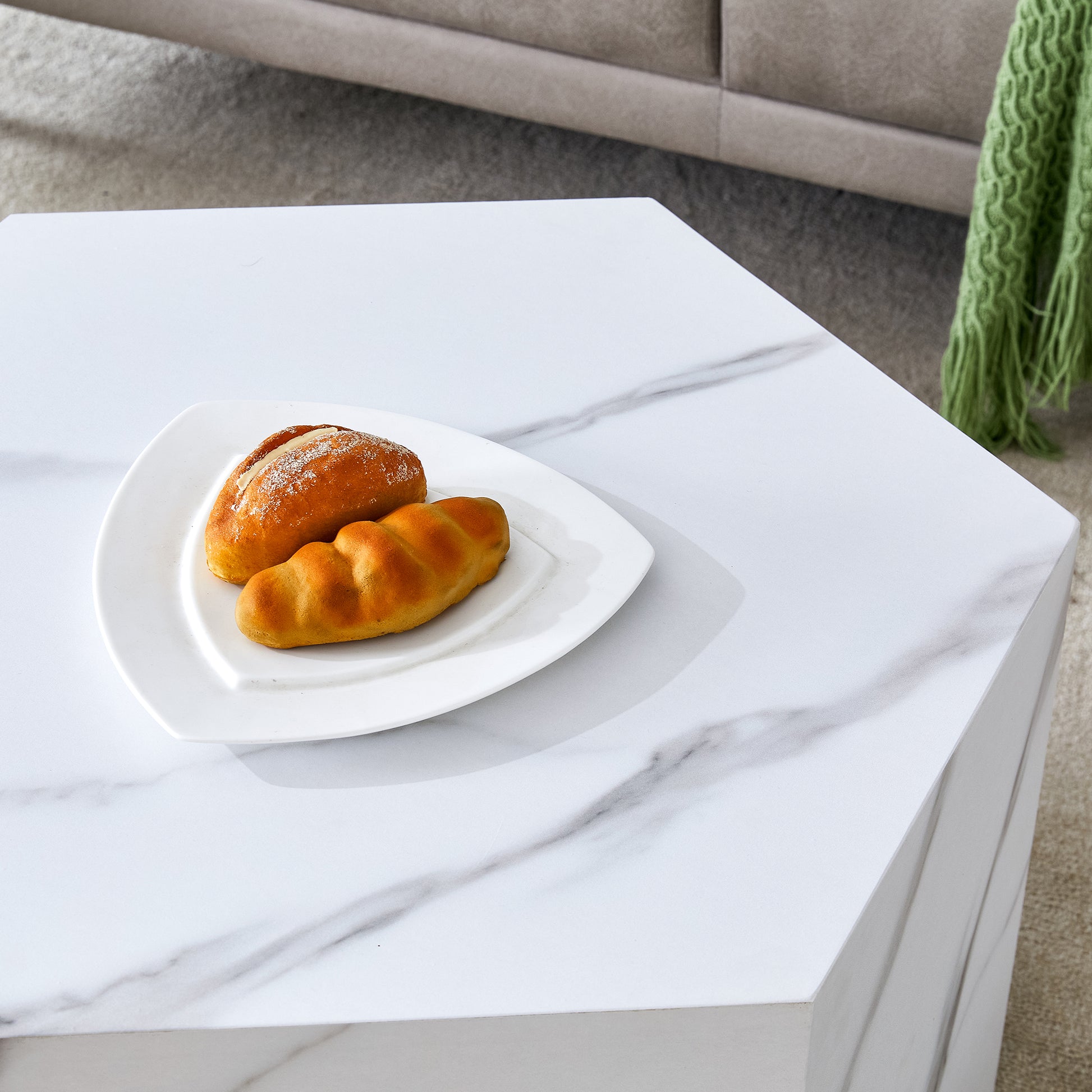 Modern Mdf Coffee Table, With Complex Texture Patterns, Style And Texture Coffee Table To Redefine Your Interior Decoration And Enhance Your Living Space, Stylish And Durable Design White Mdf