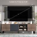 Modern Tv With 3 Cabinets& Open Shelves, Color Matching Media Console Table For Tvs Up To 80'', Entertainment Center With Drop Down Door For Living Room, Bedroom, Home Theatre Dark Brown Primary