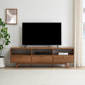 Modern Scandi 3 Door Low Profile Tv Stand For Tvs Up To 80 Inches Mocha Coffee 80 89 Inches Mdf Mdf