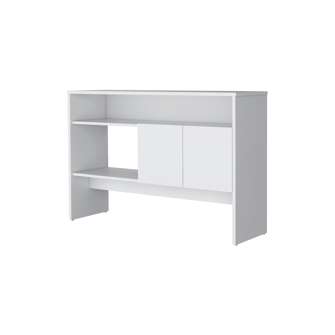 Bylas Console Table In Melamine With Two Doors Y Open Storage, White White Primary Living Space Particle Board Melamine