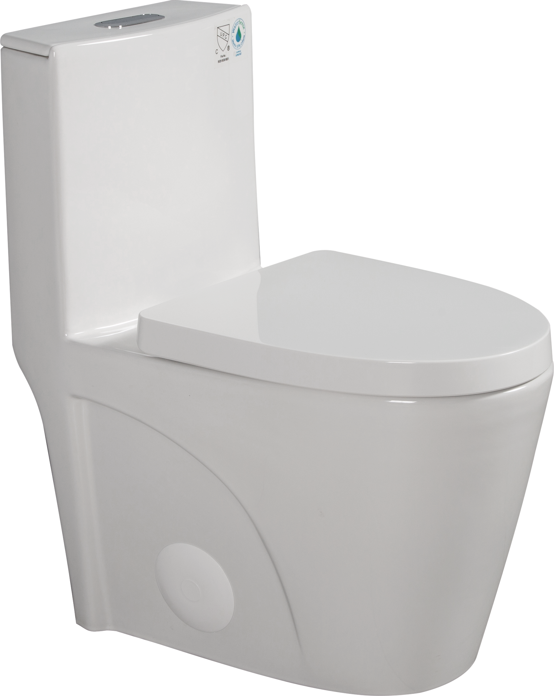 One Piece Toilet, 1.1 1.60 Gpf Water Efficient Dual Flush Elongated Comfort Height Floor Mounted, Standard Size Toilet With Soft Closing Seat Included, Glossy White 24T01 Gw White Ceramic