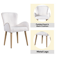 Qwin Side Chair Set 2 , Beige Boucle & Oak Finish Dn02876 Beige Wood Metal