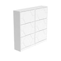 Shoe Storage Cabinet For Entryway, 6 Tiers Shoe Organizer With Carved Panels, Carving Shoe Closet,Vertical Shoe Cabinet For Front Door Entrance,Outdoor,Symmetric Design White Finish 5 Or More Drawers White White Modern Mdf