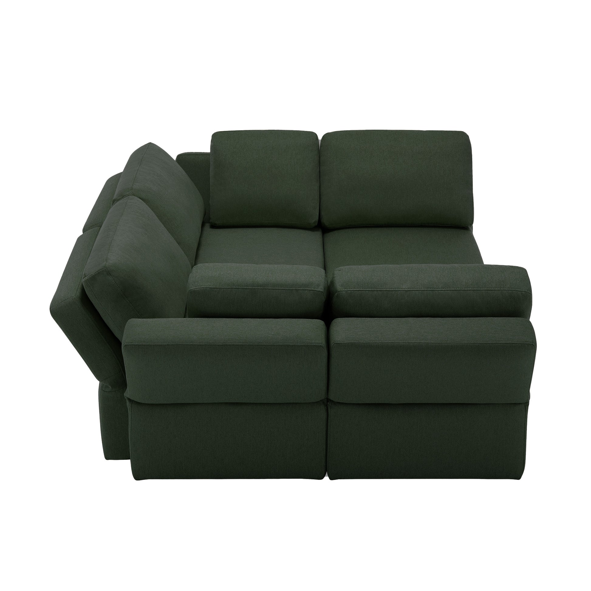 4 Seat Sofa Bed Upholstered Sofa Sleeper, Space Saving Sof Bed2 Seat Sofa With Storage Space Under Seatsall Arms And Backs Adjustabled For Ultimate Comfort Seating Green Green Polyester 4 Seat