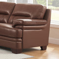 Luxor Leather Sofa Pecan Memory Foam Genuine Leather 3 Seat