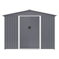 Outdoor Storage Shed 8 X 6 Ft Large Metal Tool Sheds, Heavy Duty Storage House With Sliding Doors With Air Vent For Backyard Patio Lawn To Store Bikes, Tools, Lawnmowers Dark Grey Dark Grey