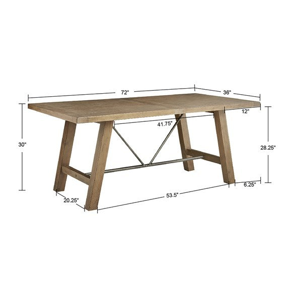 Sonoma Dining Table Natural Wood Solid Wood