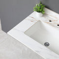 31 Inch Marble Vanity Top, Bathroom Vanity Top With Undermount Rectangular Middle Sink And 4