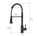 Kitchen Faucet With Pull Down Sprayer Black Stainless Steel Single Handle Pull Out Spring Sink Faucets Black Kitchen Classic,Contemporary,Modern Ceramic Stainless Steel