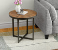Faro Brown Round End Table Brown Solid Wood