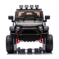 24V Kids Ride On Car W Parents Remote Control,400W Motor,Four Wheel Suspension,Adjustable Speed,Usb,Mp3,Music,Bluetooth,Large Display Screen,Power Display,Portable Handle,Safety Belt For Kids Aged 3 . Black 50 99 Lbs Polypropylene