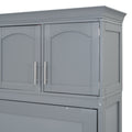 Queen Size Murphy Bed Wall Bed With Top Cabinets,Gray Queen Gray Plywood