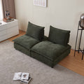 Modern 2 Seater Armless Sofa Couch For Living Room Modular Design, Ultra Soft Chenille Fabric, Easy Assembly, Sturdy Frame, Stylish And Comfortable Perfect For Apartments Green Foam Chenille 2 Seat