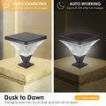 Solar Street Lamp Cap With Base 1 Pack Black Pc Aluminium